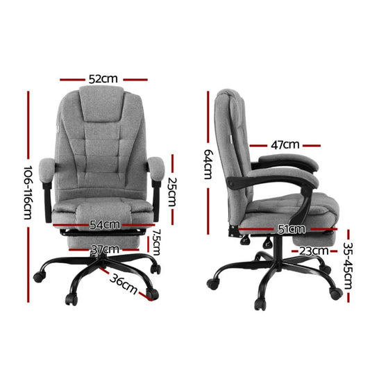 Artiss Office Chair Executive Fabric Seat Racing Computer Desk Chairs Footrest - Mekamart Australia
