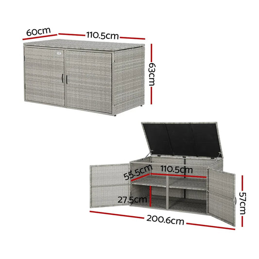 Gardeon Outdoor Storage Cabinet Box Deck Wicker Shelf Chest Garden Shed Tools - Mekamart Australia