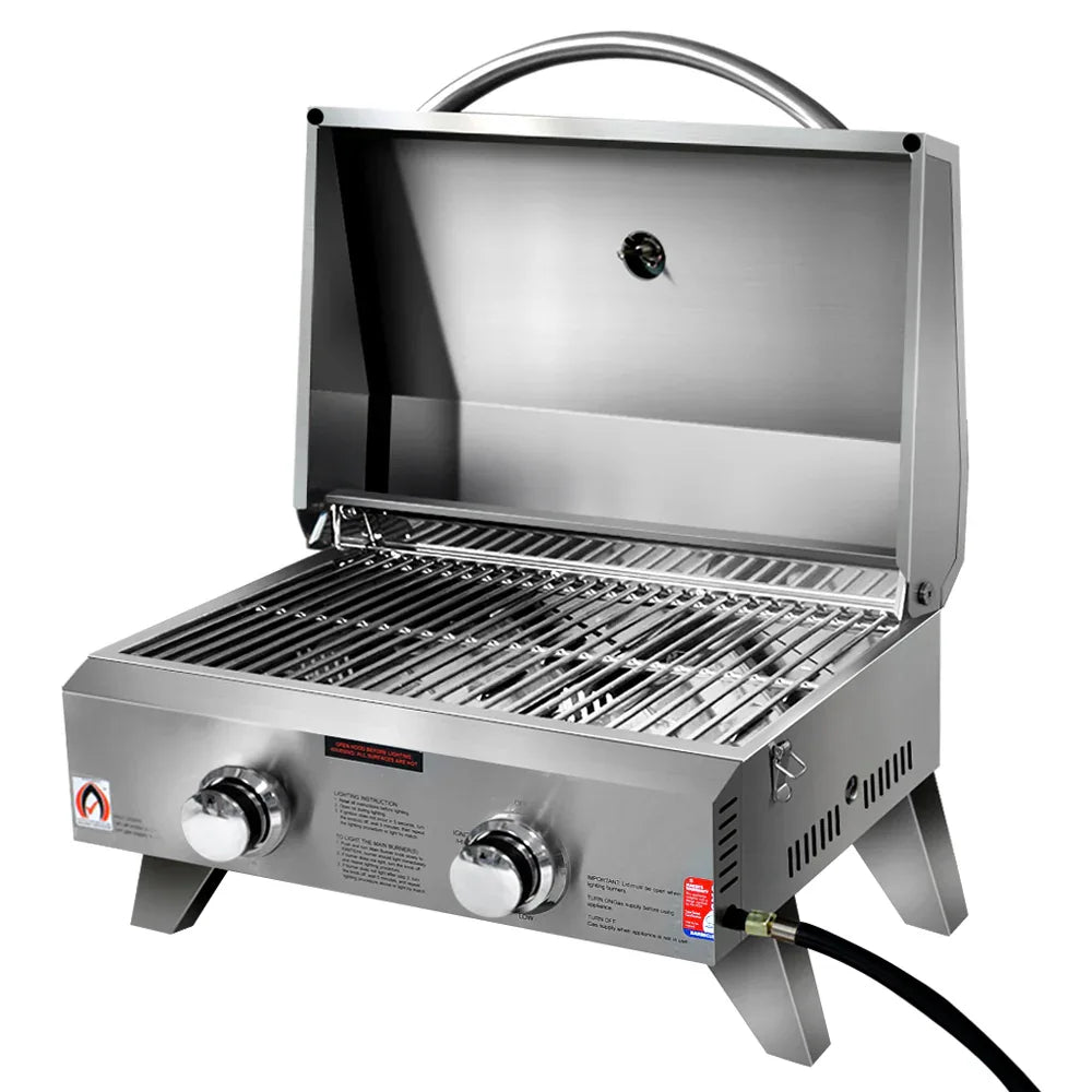 Grillz Portable Gas BBQ Grill 2 Burners - Mekamart Australia