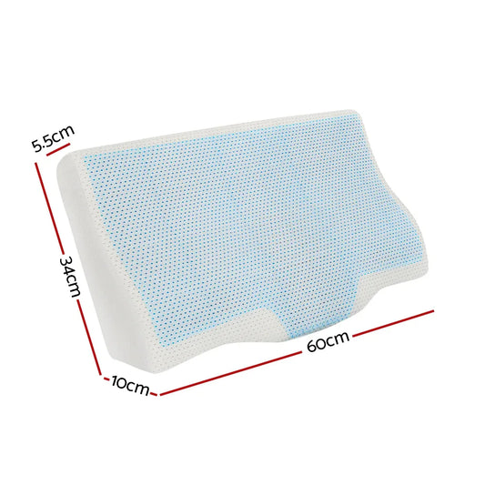 Giselle Bedding Memory Foam Contour Pillow Cool Gel Bamboo Cover - Mekamart Australia