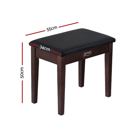 Alpha Piano Bench Stool with Storage Wooden PU Leather - Mekamart Australia