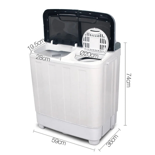 Devanti Portable Washing Machine Twin Tub 4.6KG White - Mekamart Australia