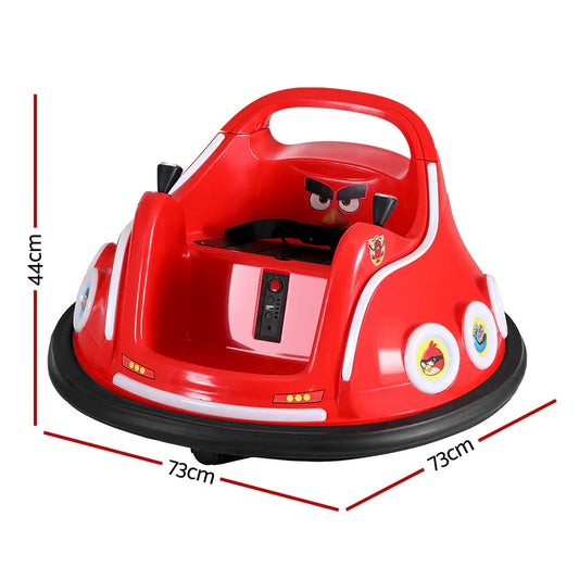Kids Ride On Car Bumper Electric Ride On Cars Light Remote Angry Birds Sticker Red - Mekamart Australia