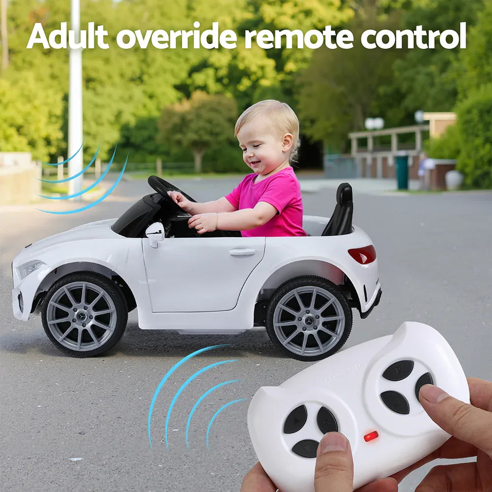Kids Electric Ride On Car Licensed Outdoor Toys Cars Music Remote White - Mekamart Australia