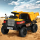 Rigo Kids Electric Ride On Car Dumptruck Loader Toy Cars 12V Yellow - Mekamart Australia