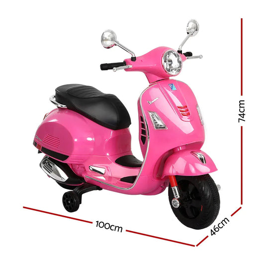 Kids Electric Ride On Car Motorcycle Motorbike Vespa Licensed GTS Pink - Mekamart Australia