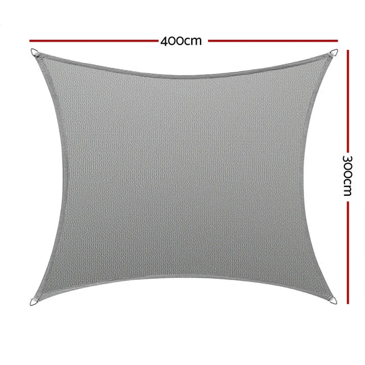 Instahut Shade Sail Cloth Shadecloth Rectangle Canopy 280gsm 3x4m - Mekamart Australia