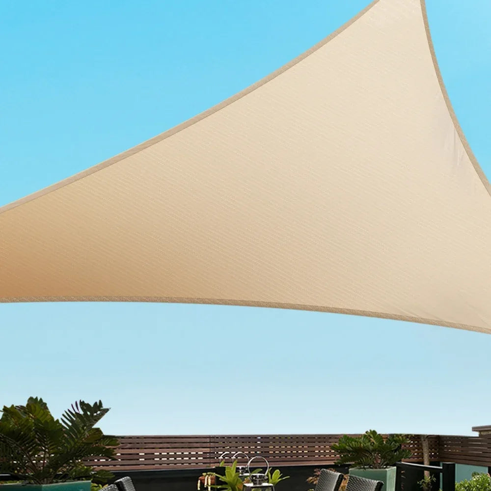 Instahut Shade Sail Cloth Shadecloth Triangle Sun Canopy 6.1x6.1x6.1M - Mekamart Australia