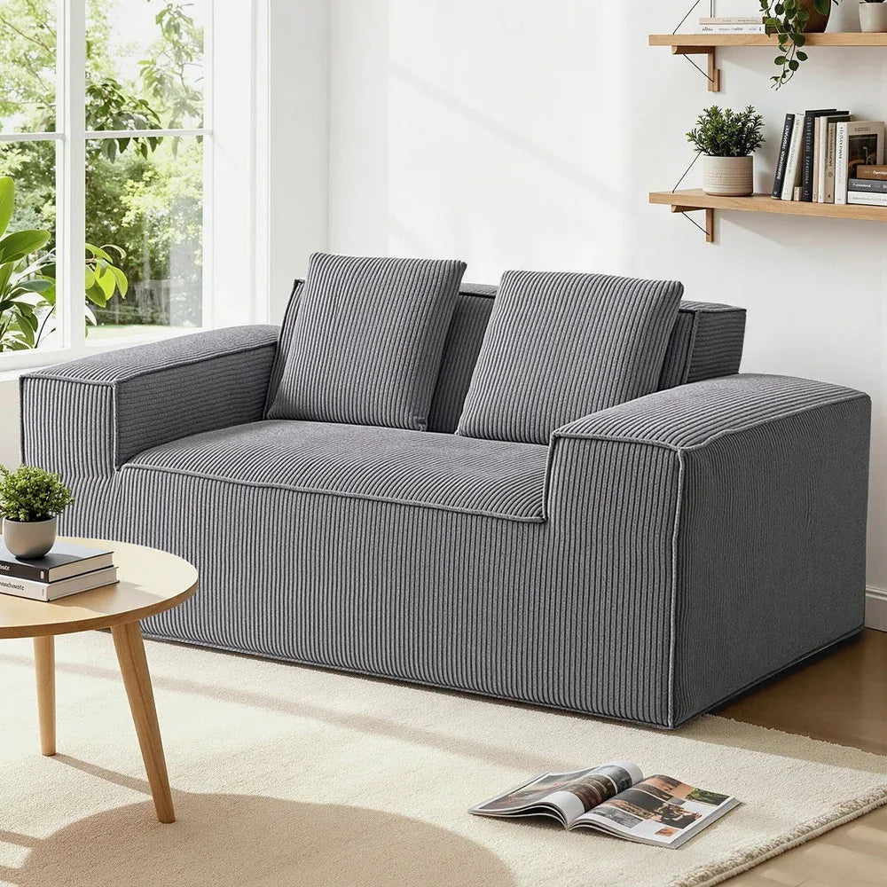 Artiss 2 Seater Sofa Loveseat Sofas Bed Couch No Assembly Corduroy Small Couches Apartement - Mekamart Australia
