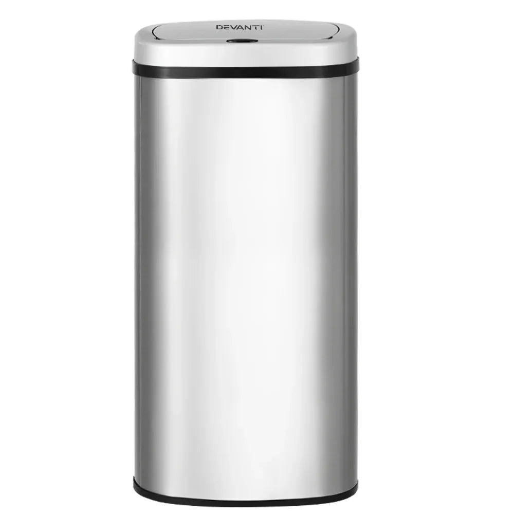 Devanti 60L Sensor Bin Motion Rubbish Automatic Silver - Mekamart Australia