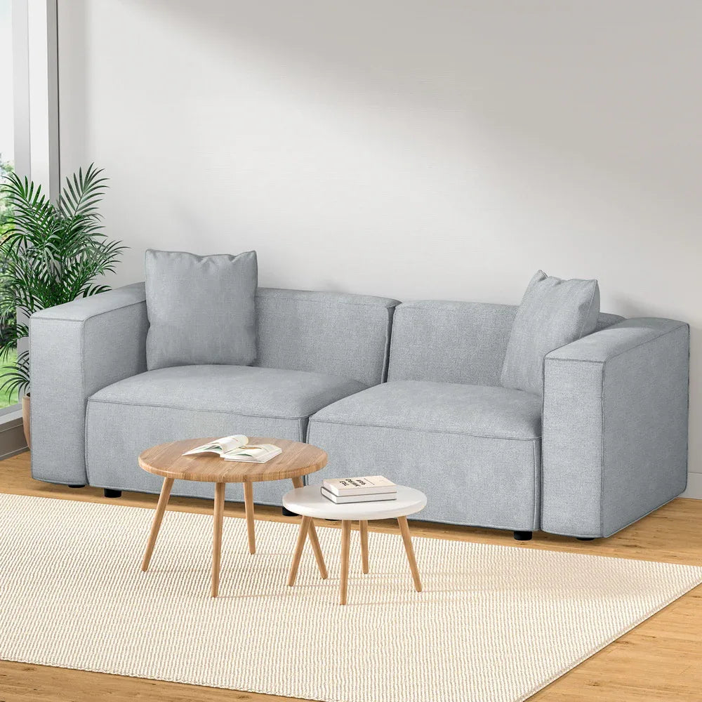 Artiss Modular Sofa Chaise Set 2-Seater Grey - Mekamart Australia