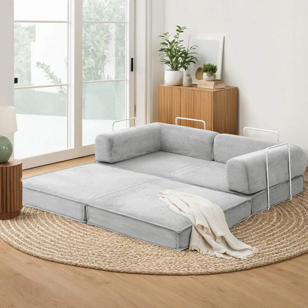 Artiss Convertible Folding Sofa Bed Grey - Mekamart Australia