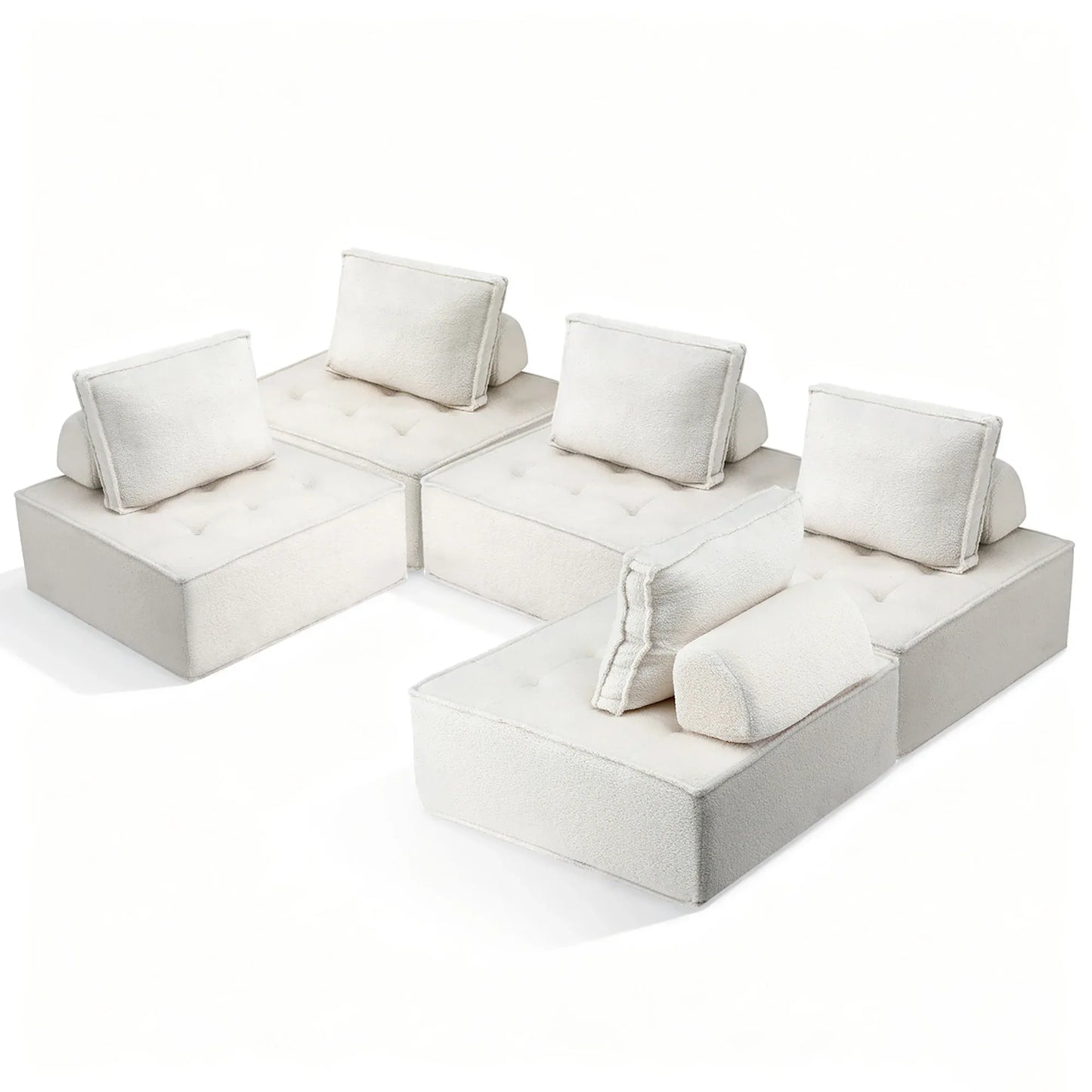 Artiss Floor Sofa Lounge Chair 5 Seater with Pillow - Mekamart Australia