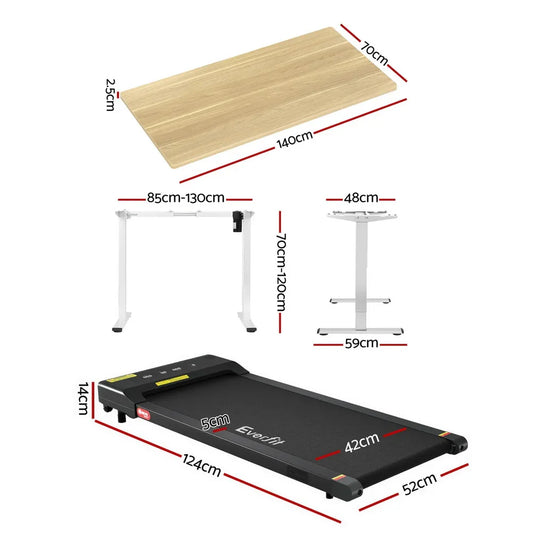 Artiss Electric Treadmill with 140cm Automatic Standing Desk Walking Pad 400mm - Mekamart Australia