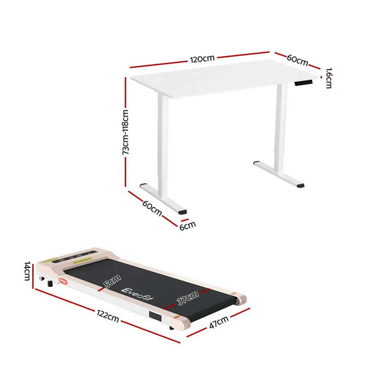 Artiss Treadmill with 120cm Automatic Standing Desk Electric Walking Pad - Mekamart Australia
