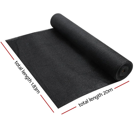 Instahut 50% Shade Cloth 1.83x20m Shade Cloth Sail Heavy Duty Shadecloth Garden Mesh Roll BK - Mekamart Australia