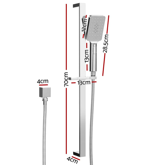Handheld Shower Head Set 3.1'' High Pressure Silver - Mekamart Australia