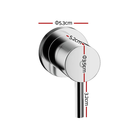 Cefito Basin Twin Tap Wall Round Brass Faucet Shower Bathtub Chrome - Mekamart Australia