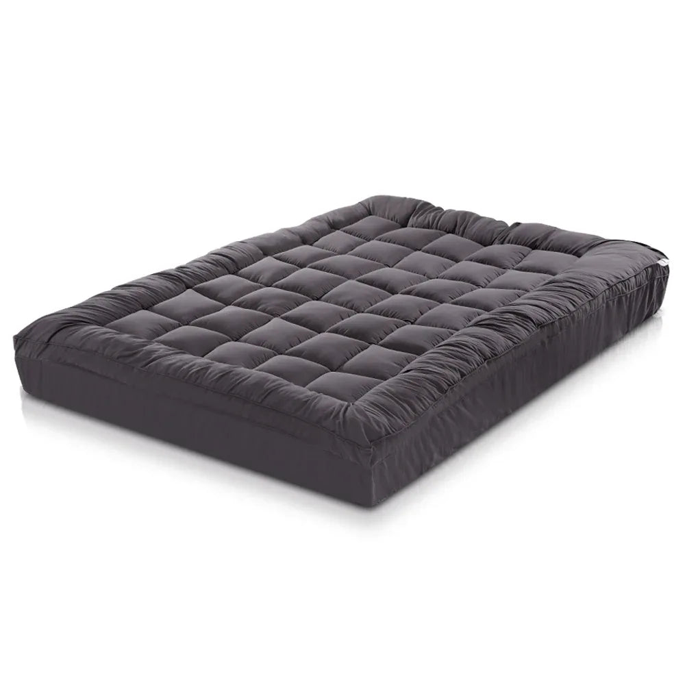 Giselle Bedding Mattress Topper Pillowtop Bamboo Charcoal King Single - Mekamart Australia
