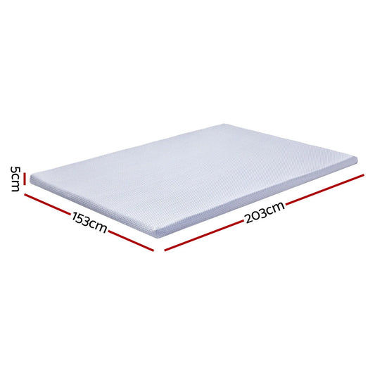 Giselle Bedding Latex Topper 100% Natural Latex Toppers 7-zone w/ Ice Silk Cool-touch Fabric Cooling Cover Queen 5cm - Mekamart Australia