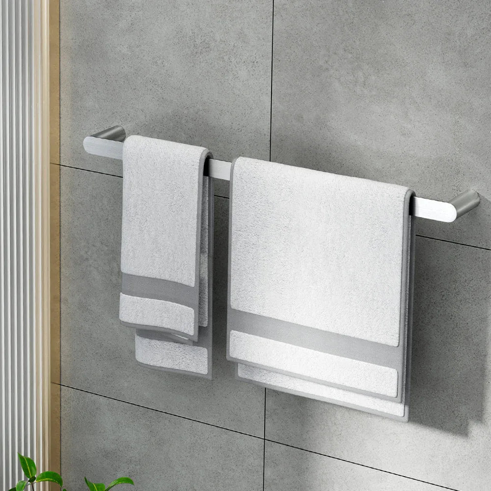 Towel Rail Rack Holder Single 600mm Wall Mounted Stainless Steel Silver - Mekamart Australia