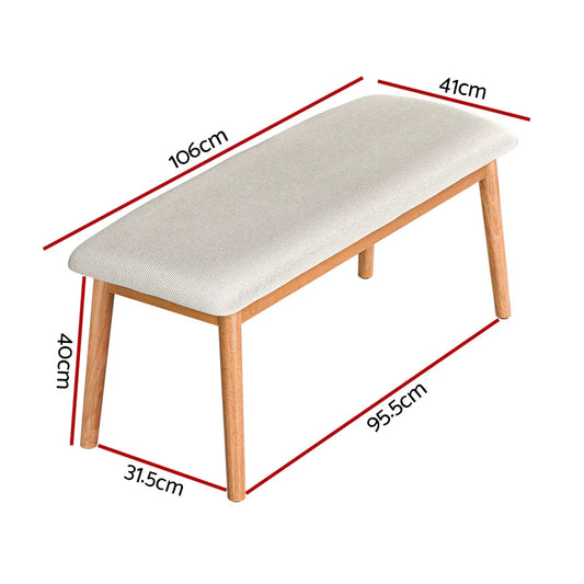 Artiss Dining Bench Upholstery Seat Wooden Chair 106cm - Mekamart Australia