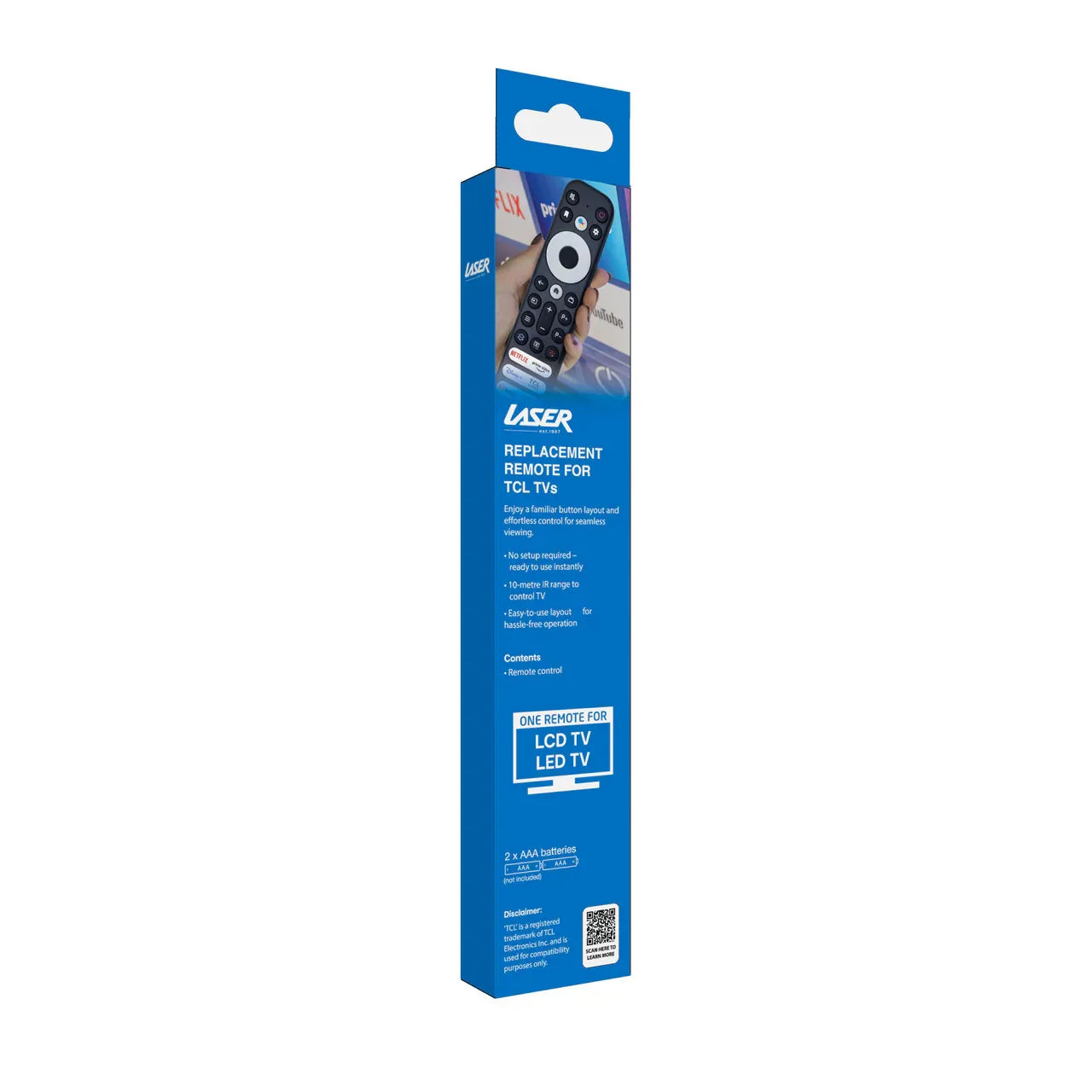 Laser Remote Control for TCL TVs - Black - Mekamart Australia