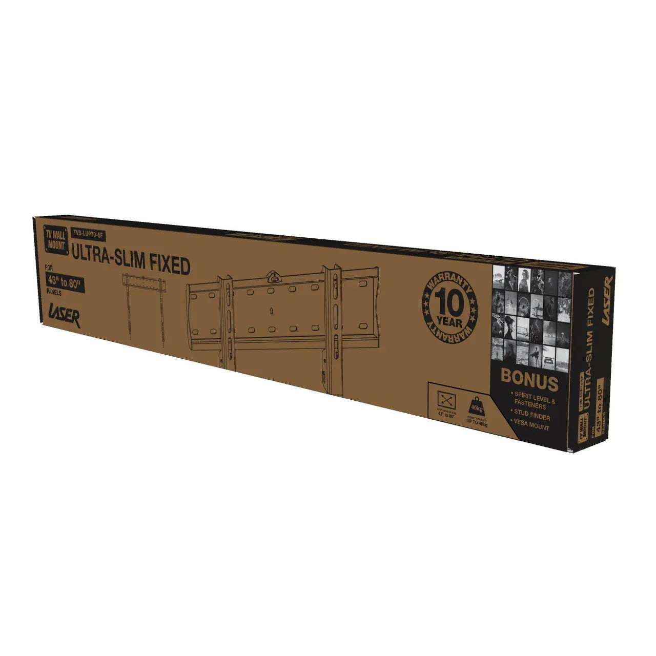Ultra Slim Fixed TV Wall Mount suits 43 inches - 80 inches Panels - Mekamart Australia