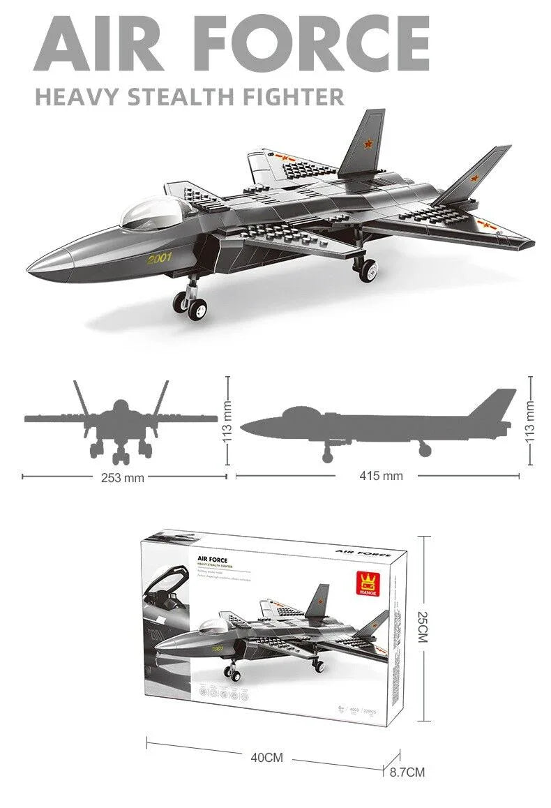 Christmas gift J-20 Stealth Fighter Jet Building Blocks Set, 229 Pieces Military Aircraft Model Kit for Kids Aged 6+ & Enthusiasts(J20 fighter) - Mekamart Australia