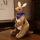 Kangaroo Stuffed Animal with Joey in Pouch & Australia Scarf - Soft Cuddly Plush Toy(45cm, Dark brown
)| Other Colors Available in Store - Mekamart Australia