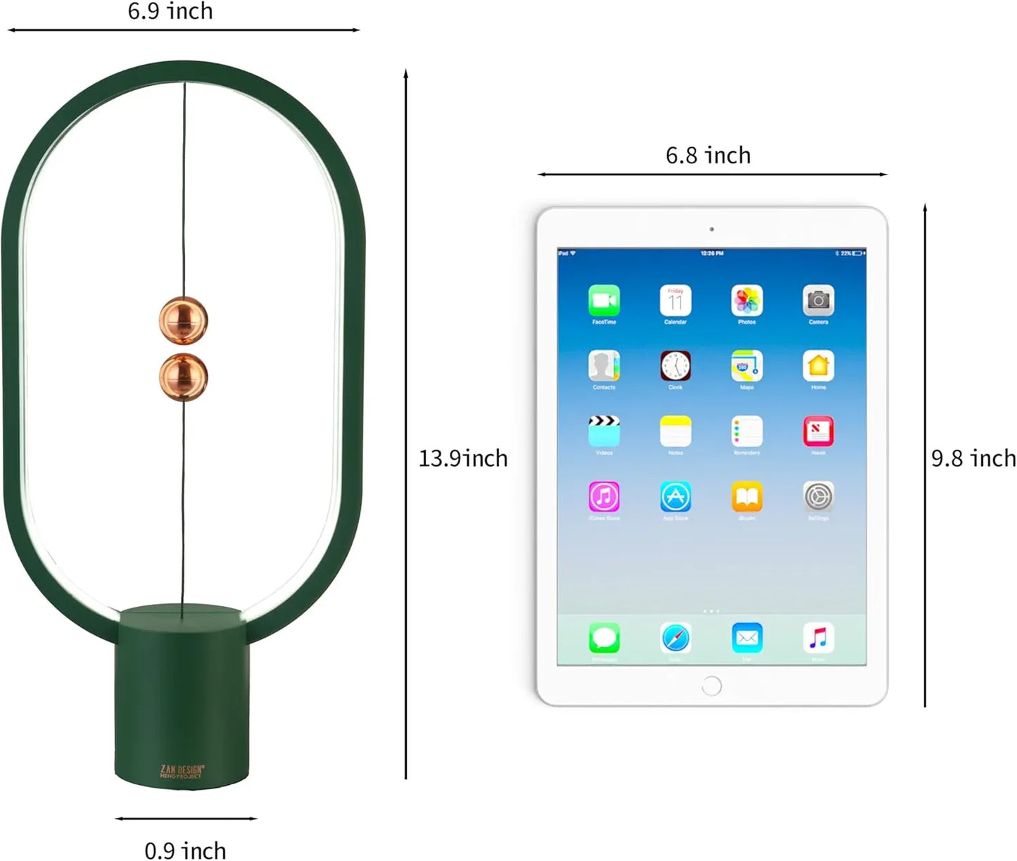 Green Magnetic Balance LED Table Lamp: USB-Powered, Dimmable Eye-Care Light with Award-Winning Design for Australian Homes & Offices - Mekamart Australia