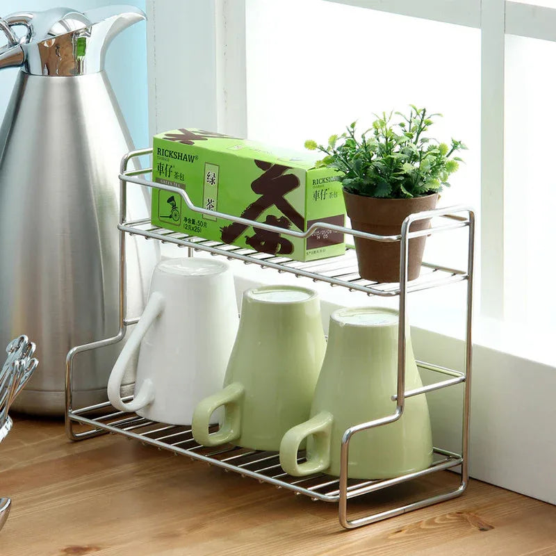 Mini Stainless Steel Kitchen Spice Storage Rack Bathroom And Toilet Organizer Rack-Silver - Mekamart Australia