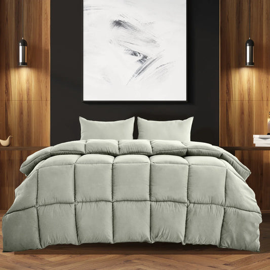 Royal Comfort 350GSM Charcoal Bamboo Quilt Luxury Bedding Duvet All Seasons - King - Charcoal - Mekamart Australia