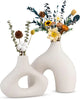 Ceramic Set of 2 Modern White Vases for Home D�cor - Mekamart Australia