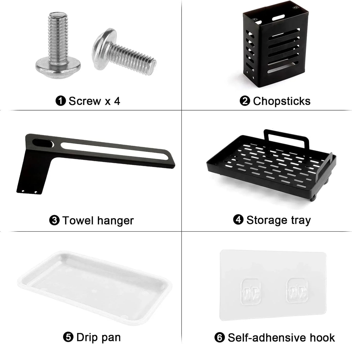 CARLA HOME Kitchen Sink Caddy Organizer with Sponge, Soap & Brush Storage and Rag Rack, Drain Tray & Utensil Holder - Mekamart Australia