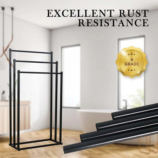 3 Tier Metal Towel Rack Freestanding Bathroom Organizer Rail - Mekamart Australia