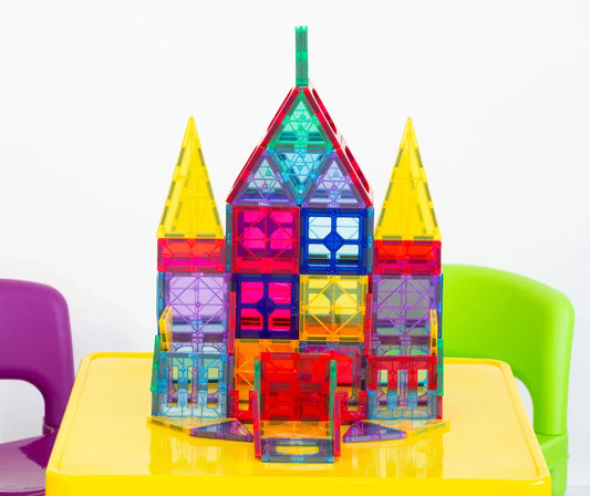 78 Pcs non-toxic STEM Educational, Durable Magnetic Tiles/Puzzle with Storage Bag - Mekamart Australia