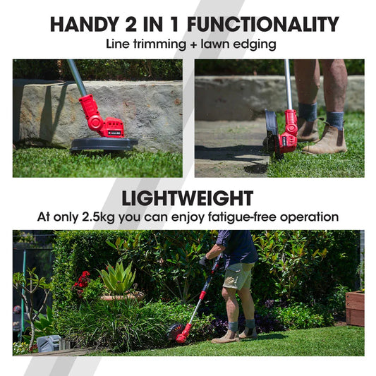 BAUMR-AG 20V Cordless Line Trimmer Electric Whipper Snipper & Leaf Blower Combo Kit Battery Charger - Mekamart Australia