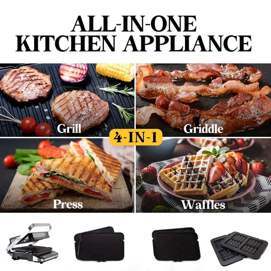 EUROCHEF EUC-CG7 Smart Multi Contact Grill Sandwich Panini Press Maker Fast Cafe Style - Mekamart Australia