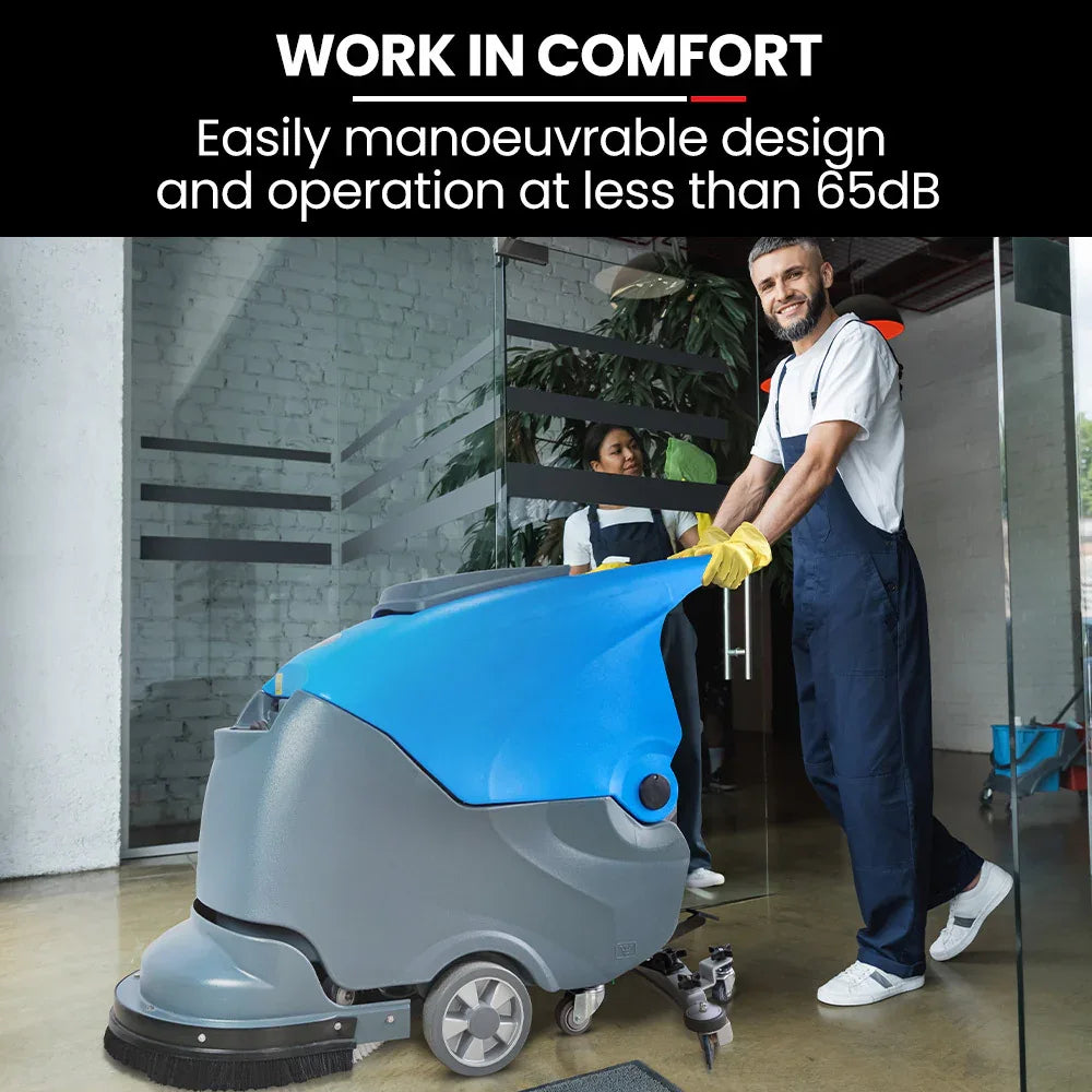 Auch FSH18 Floor Scrubber & Dryer, 490mm, Battery Powered, Walk Behind, Multi-purpose Commercial Grade Machine - Mekamart Australia