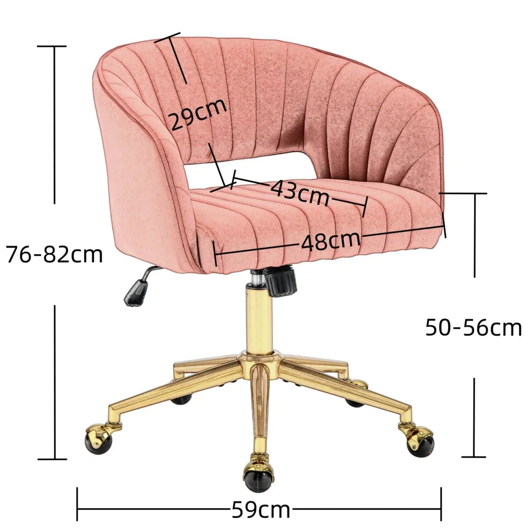 Velvet Home Office Chair- Black - Mekamart Australia