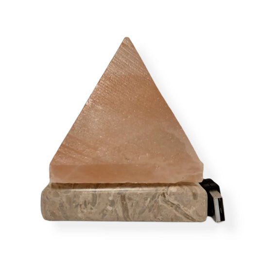 USB Colour Changing Salt Himalayan Lamp - Pyramid Shape Pink Rock LED Light - Mekamart Australia