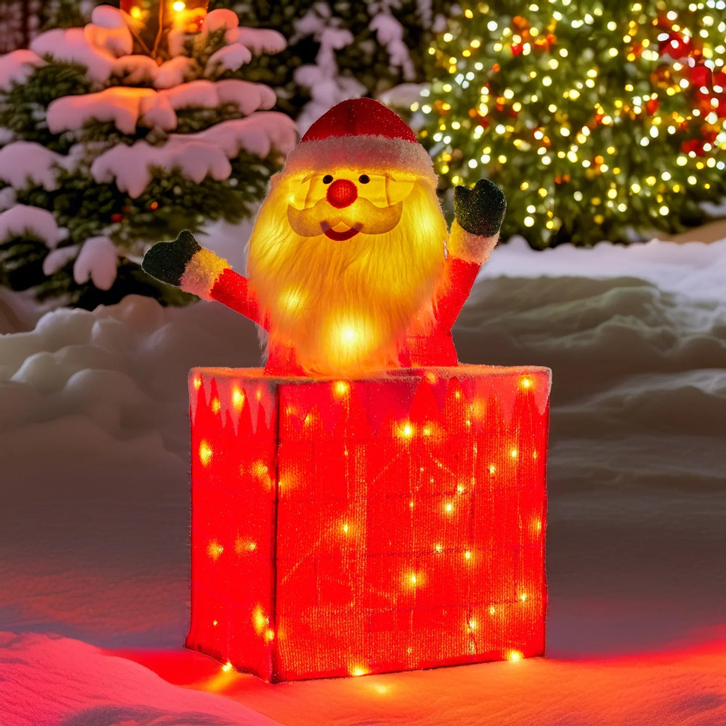 Christabelle 76cm Animated Santa In Chimney Christmas Tree Led Lights Ornament - Mekamart Australia
