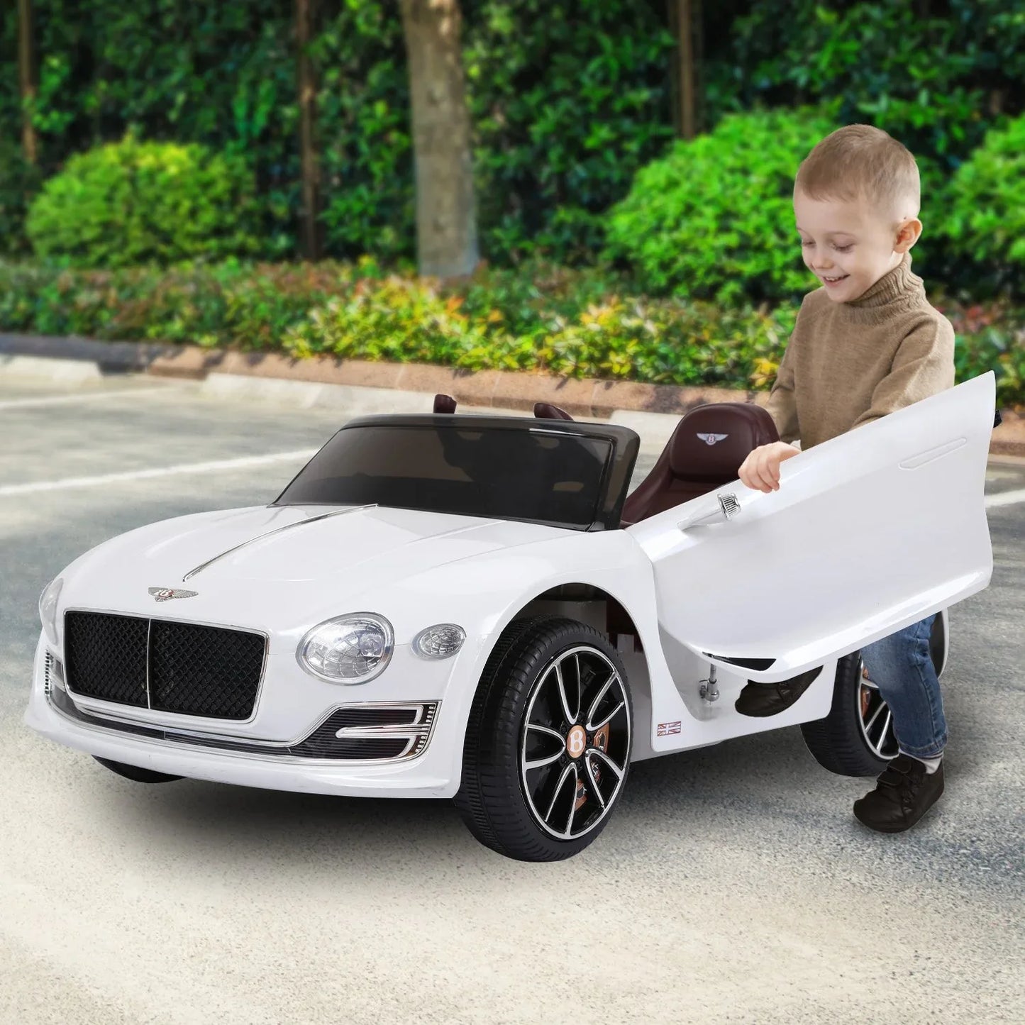 Kahuna Bentley Exp 12 Speed 6E Licensed Kids Ride On Electric Car Remote Control - White - Mekamart Australia