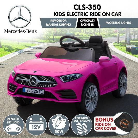 Kahuna Mercedes Benz CLS 350 Kids Electric Ride On Car with Remote Control - Pink - Mekamart Australia