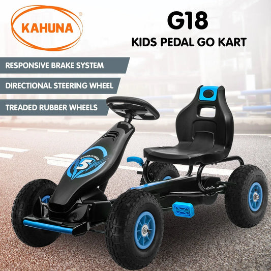 Kahuna G18 Kids Ride On Pedal Go Kart - Blue - Mekamart Australia