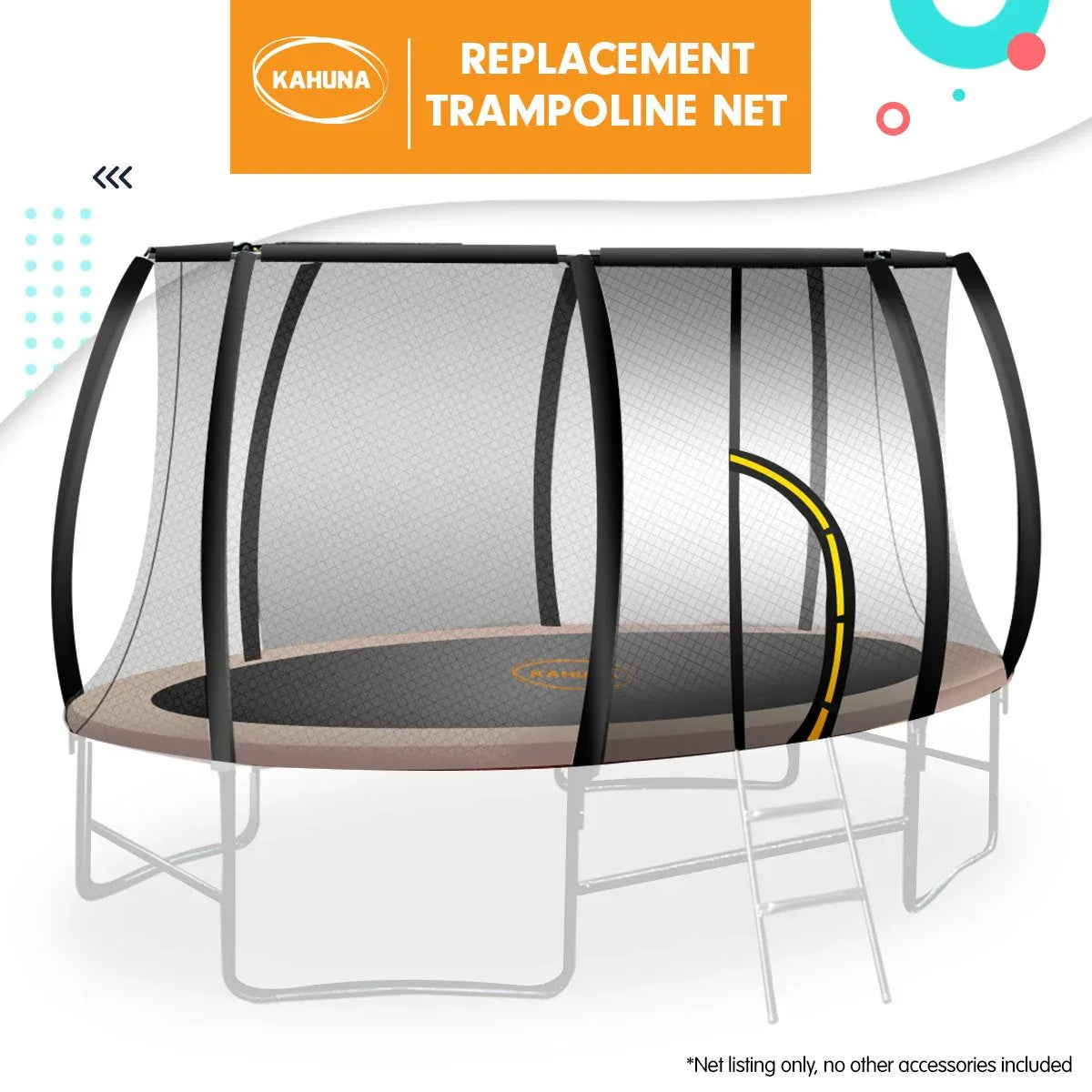 Kahuna Replacement Trampoline Net for 8ft x 14ft Oval Trampoline - Mekamart Australia
