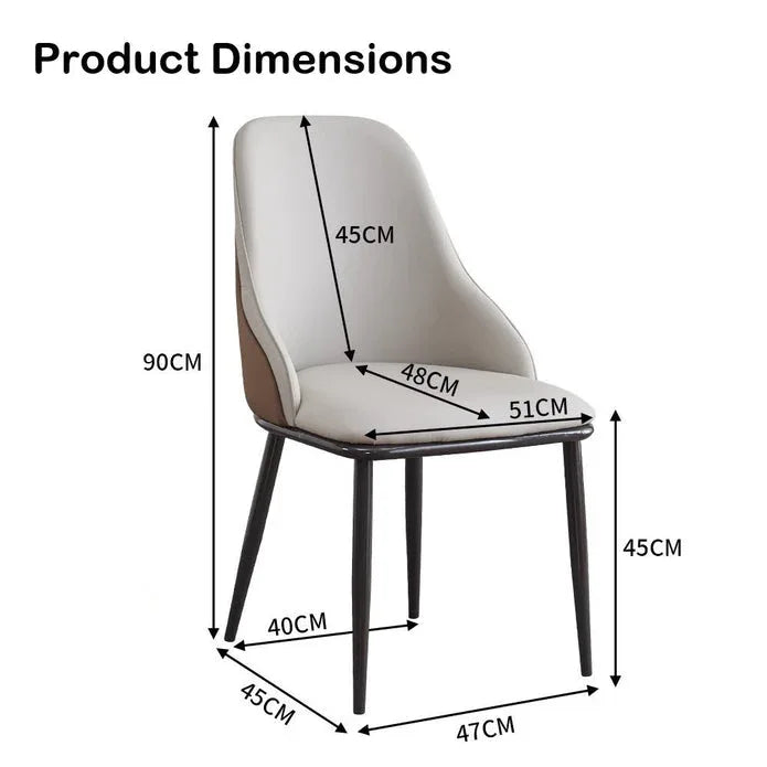 VELLUTO Dining Chair Modern upholstered Leather Kitchen Chairs with armrests Bathtub Chair Leisure Lounge Chair Living Room Bedroom Home Set of 2(Orange) - Mekamart Australia