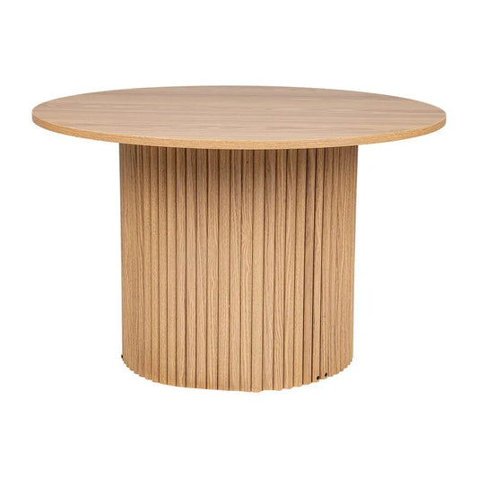Luxe Ribbed Round Coffee Table Wooden - Mekamart Australia