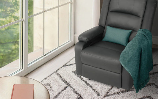 Home Recliner Chair - PU Leather Sofa Lounge Armchair MARLO GREY - Mekamart Australia